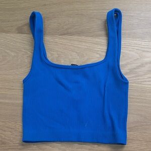 Zara Vibrant Blue Ribbed Crop Top